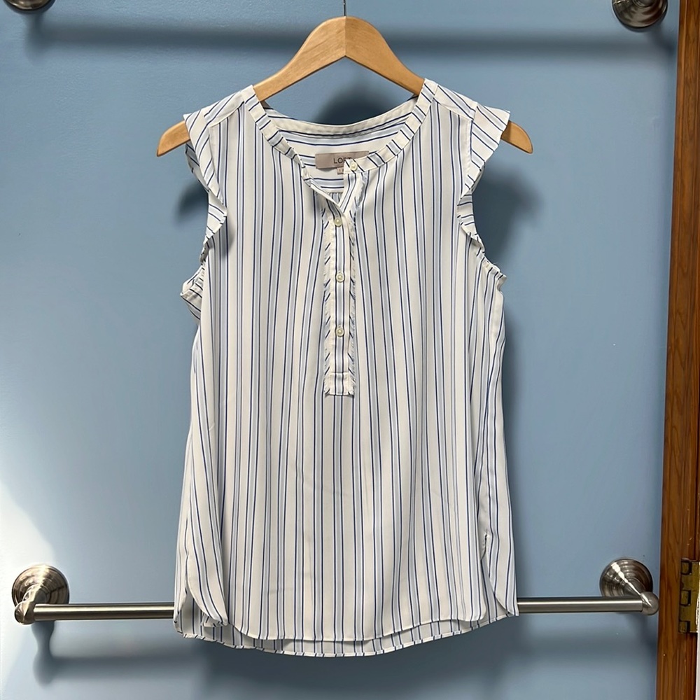 Loft Striped Blouse Size Small